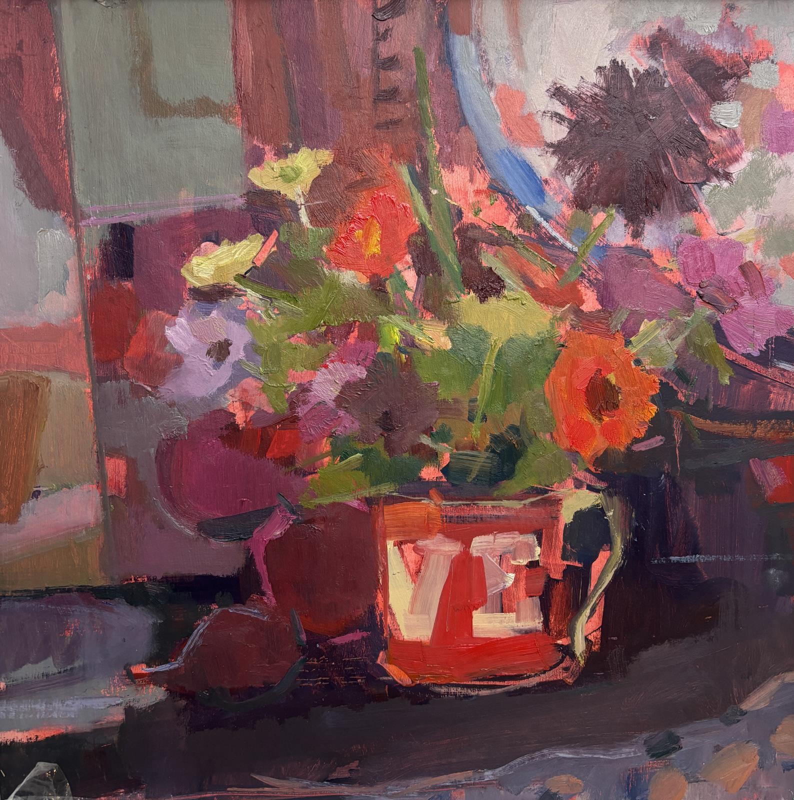 Flowers in a Love Mug